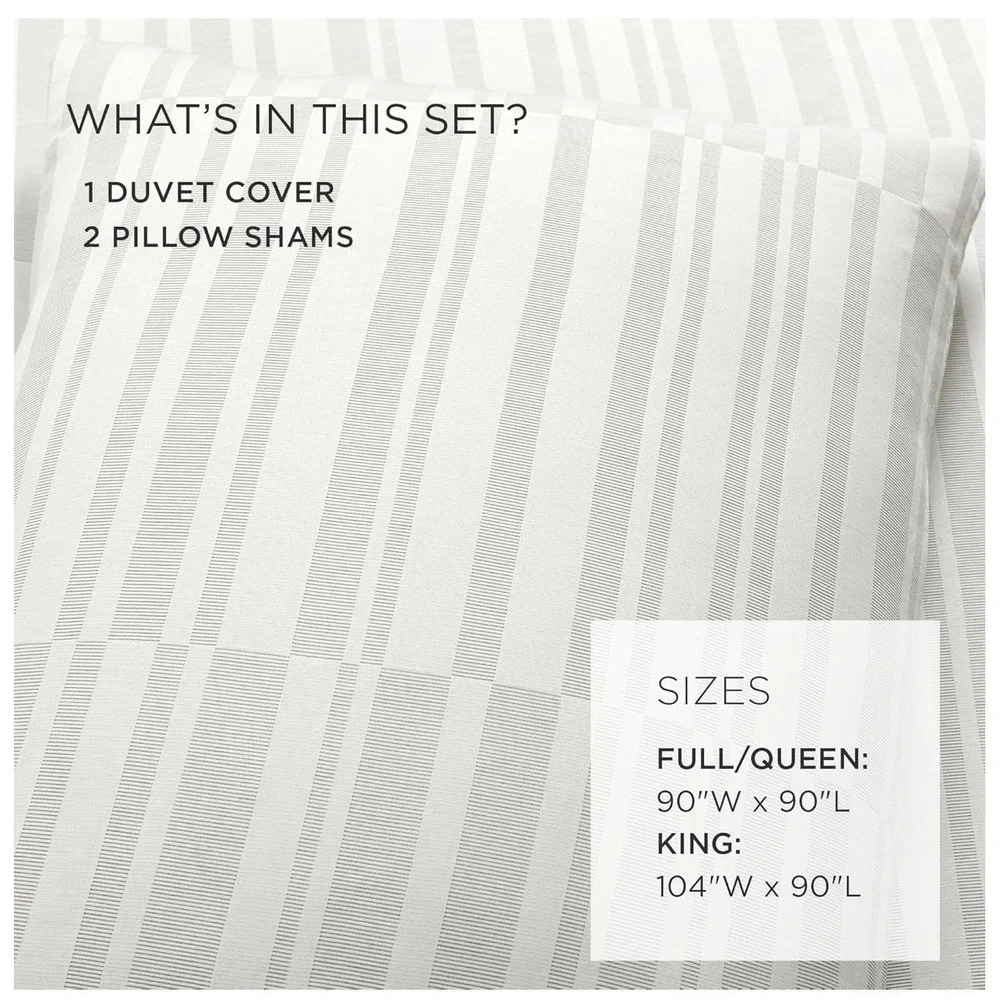 Lush Decor Sawyer Modern Broken Stripe Duvet Cover Set 3 Piece Set Full/queen